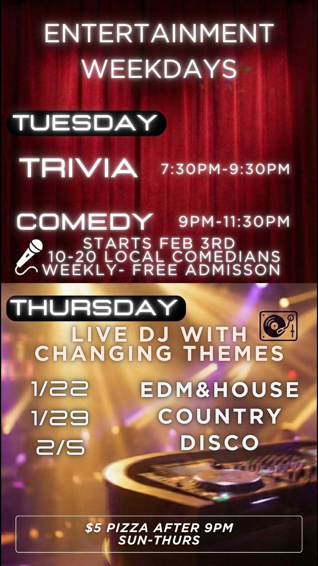 entertainment weekdays lineup - Tuesday