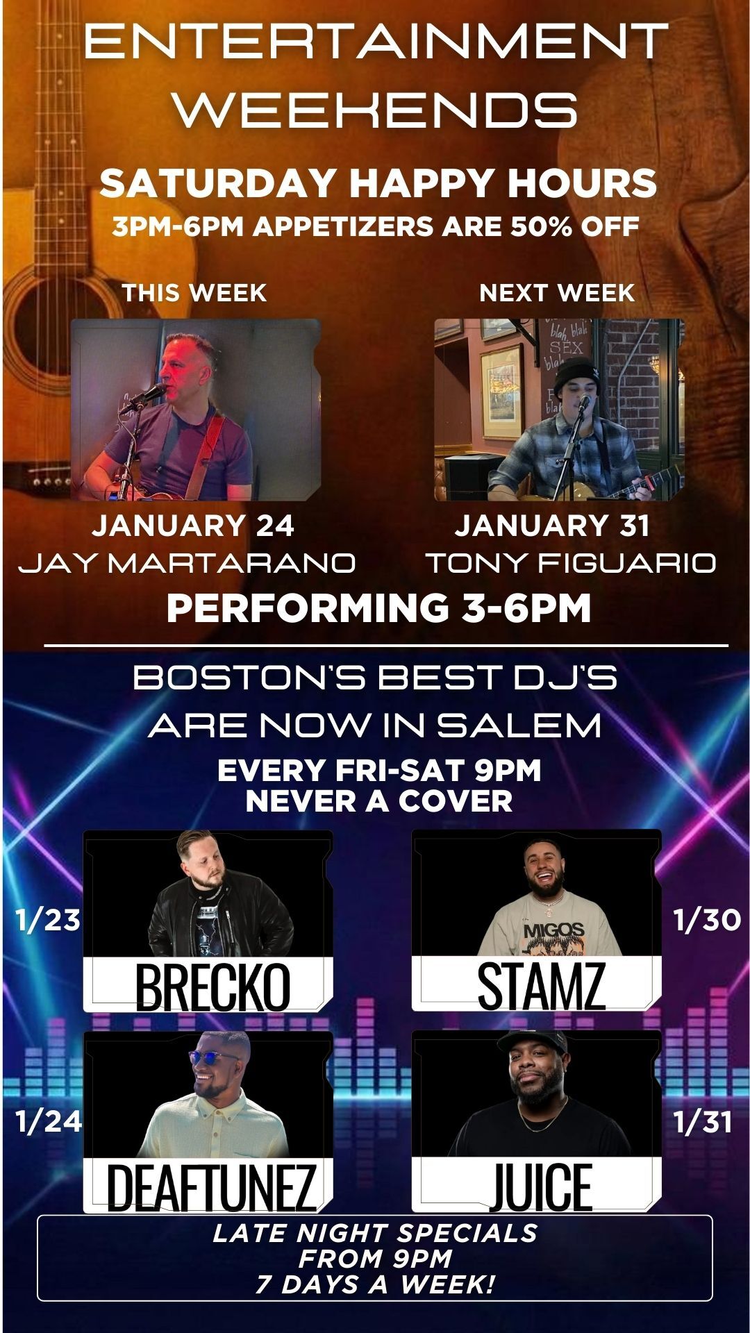 entertainment weekends lineup