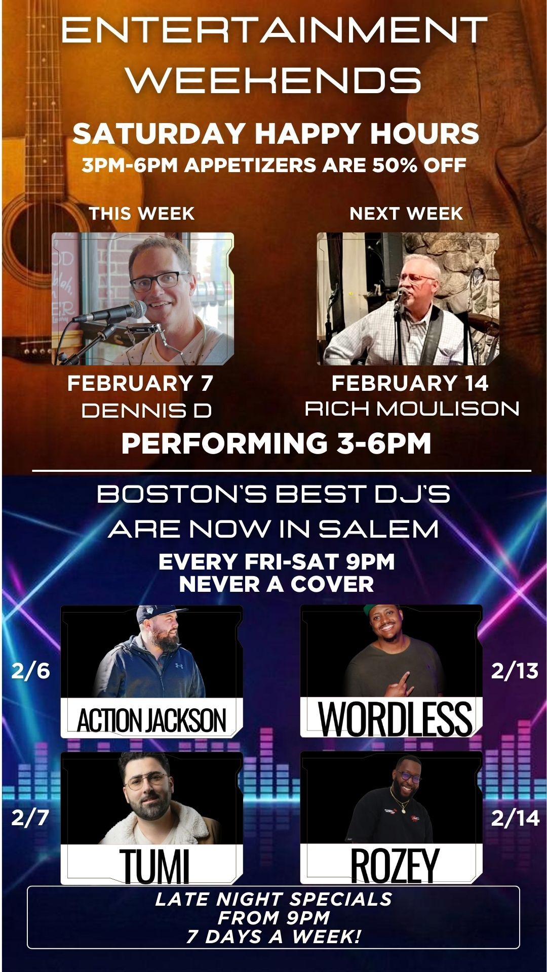 entertainment weekends lineup