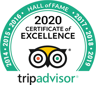 2020 Certificate of Excellence - tripadvisor Hall of Fame