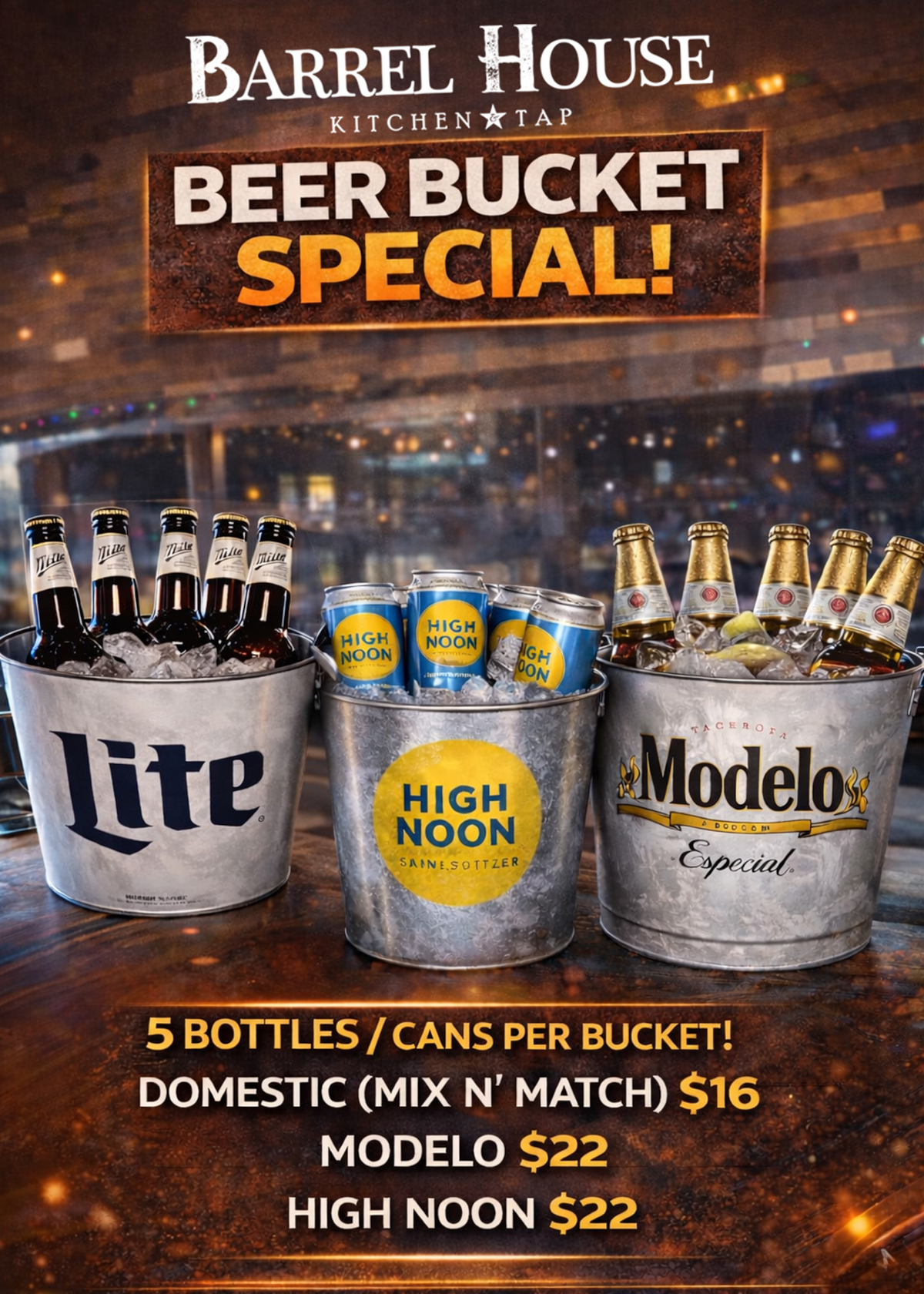 2026 MEN'S MARCH MADNESS. BEER BUCKET SPECIAL!