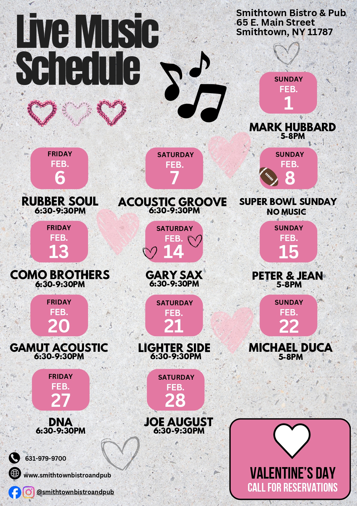 February live music schedule