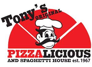 Tony's Pizzalicious logo top - Homepage