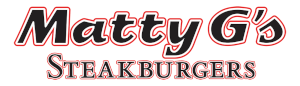Matty G's Steakburgers logo scroll
