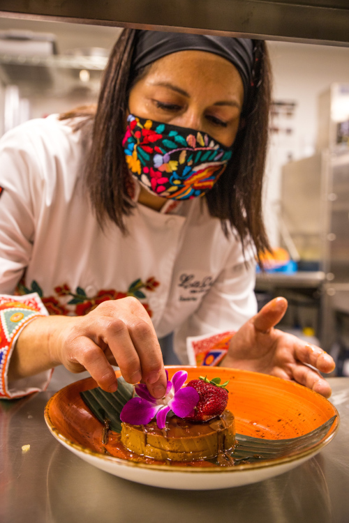 Woman making a meal