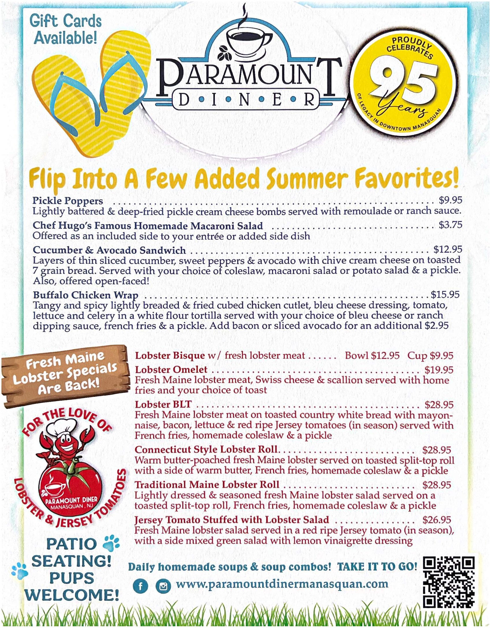 Paramount Diner Specials