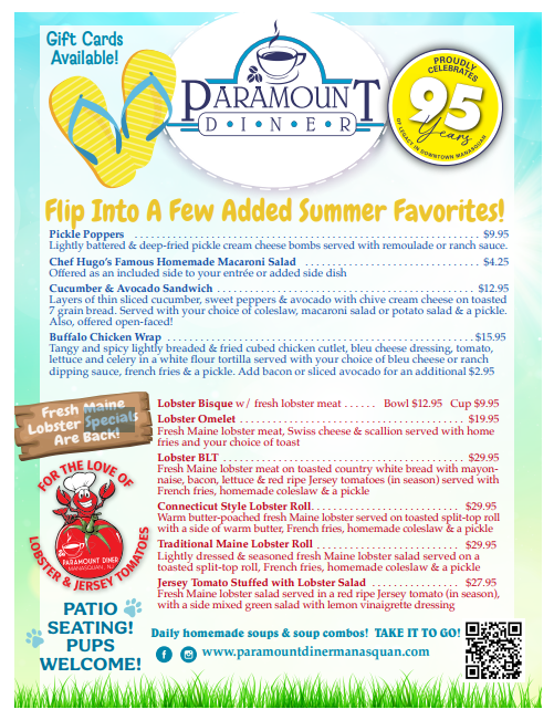 Paramount Diner Specials