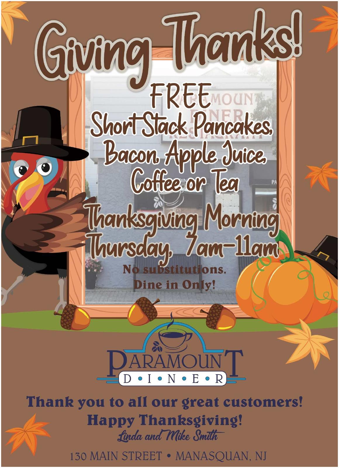 Thanksgiving Morning Menu