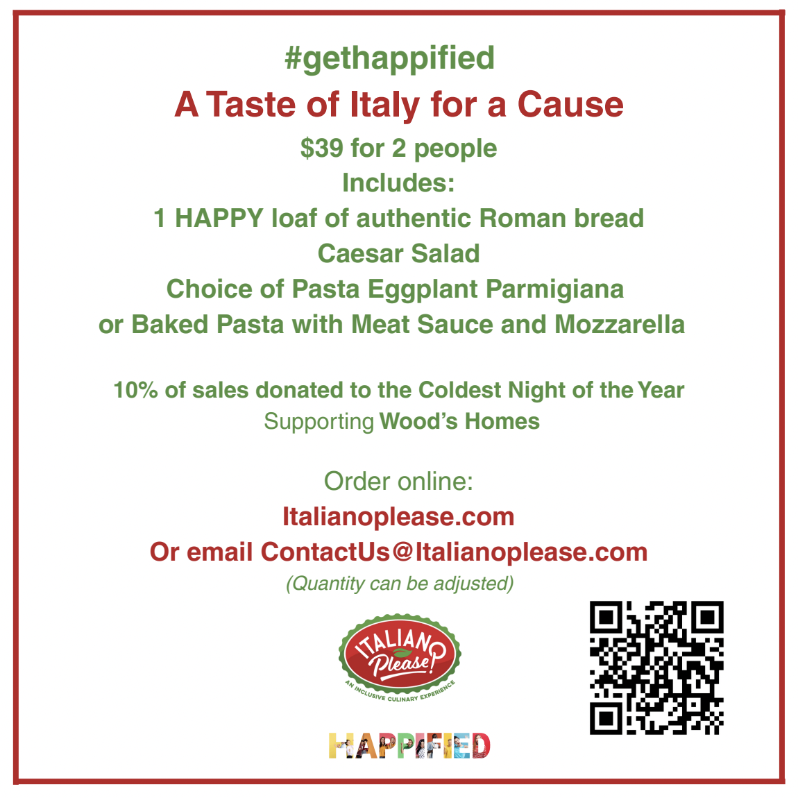 A Taste of Italy for a Cause $39 for 2 people