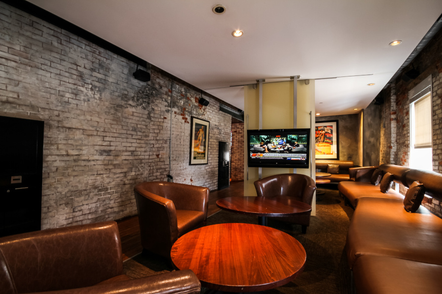 Restaurant interior, private section area