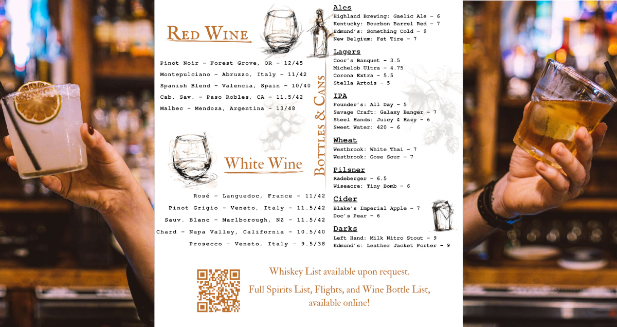 Drinks menu flyer 2