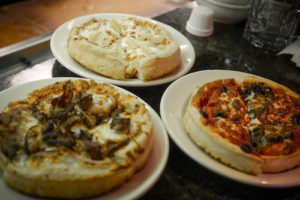 Pizzas served on a plate