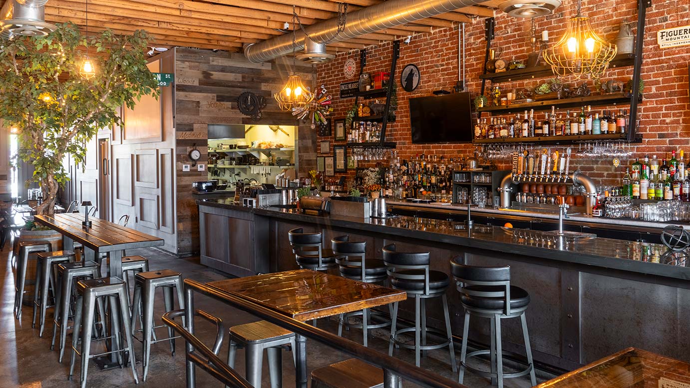 Interior, bar and seating area