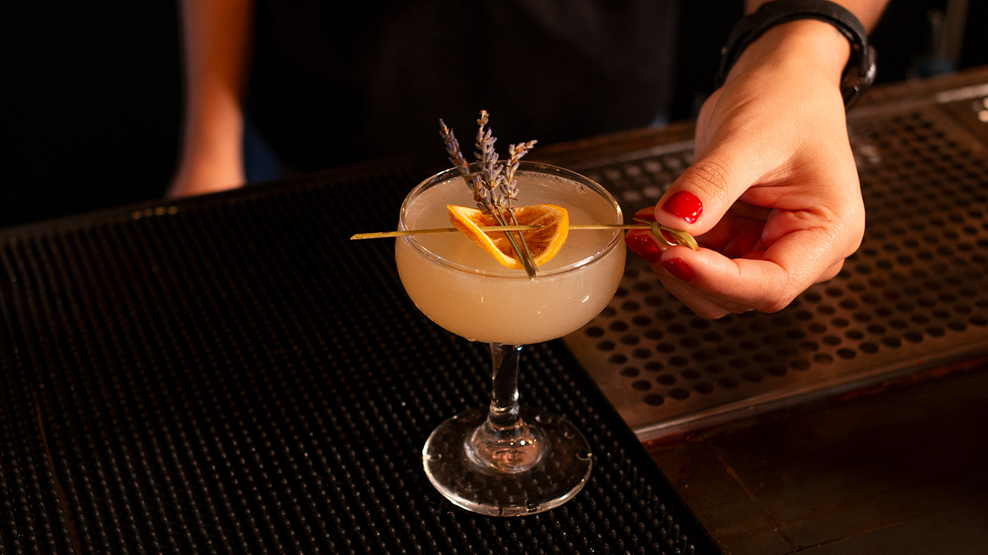 Cocktail on display