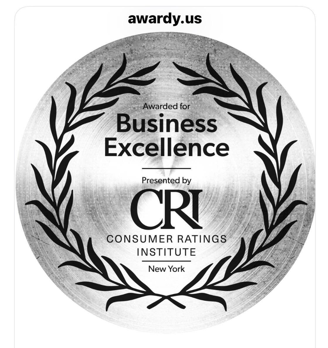 Award for Business Excellence, Consumer Ratings Institute