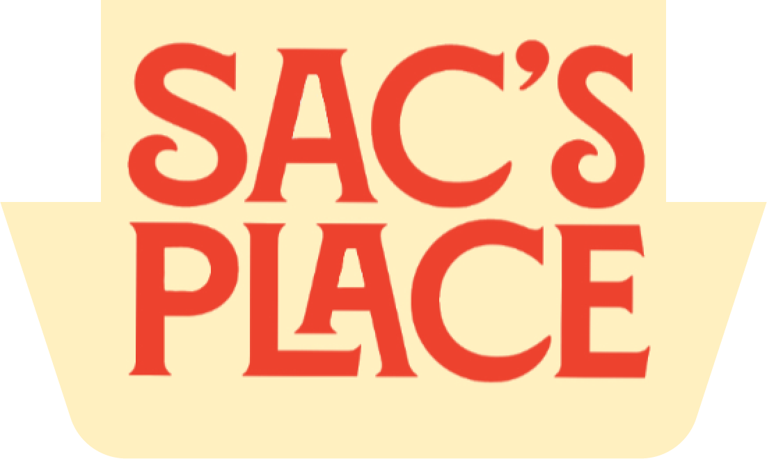 Sac's Place logo scroll