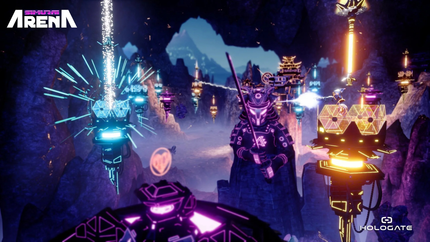 A graphic from a VR game