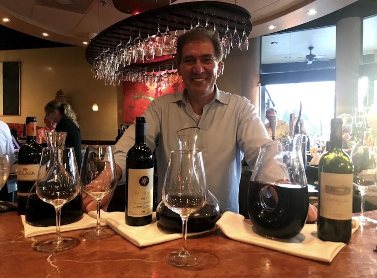 Rosario Spagnolo at the wine table