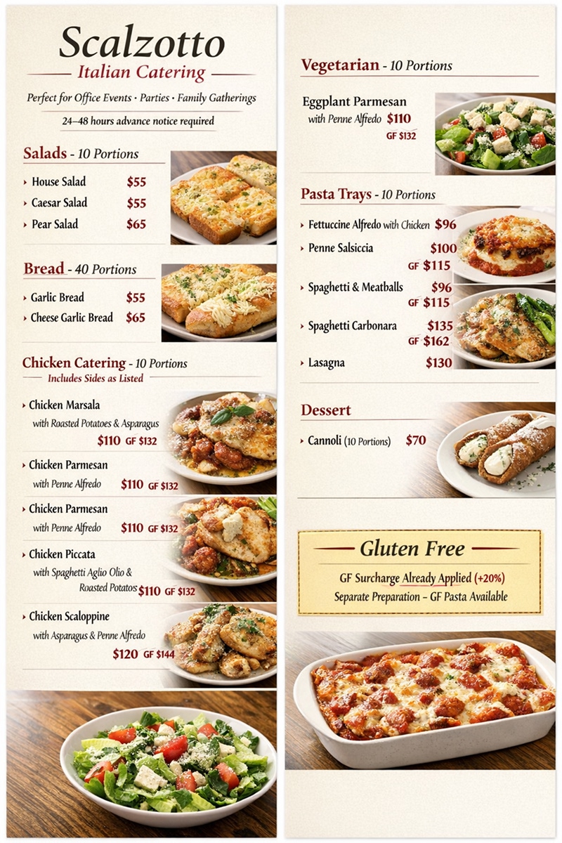 Catering Menu Scalzotto