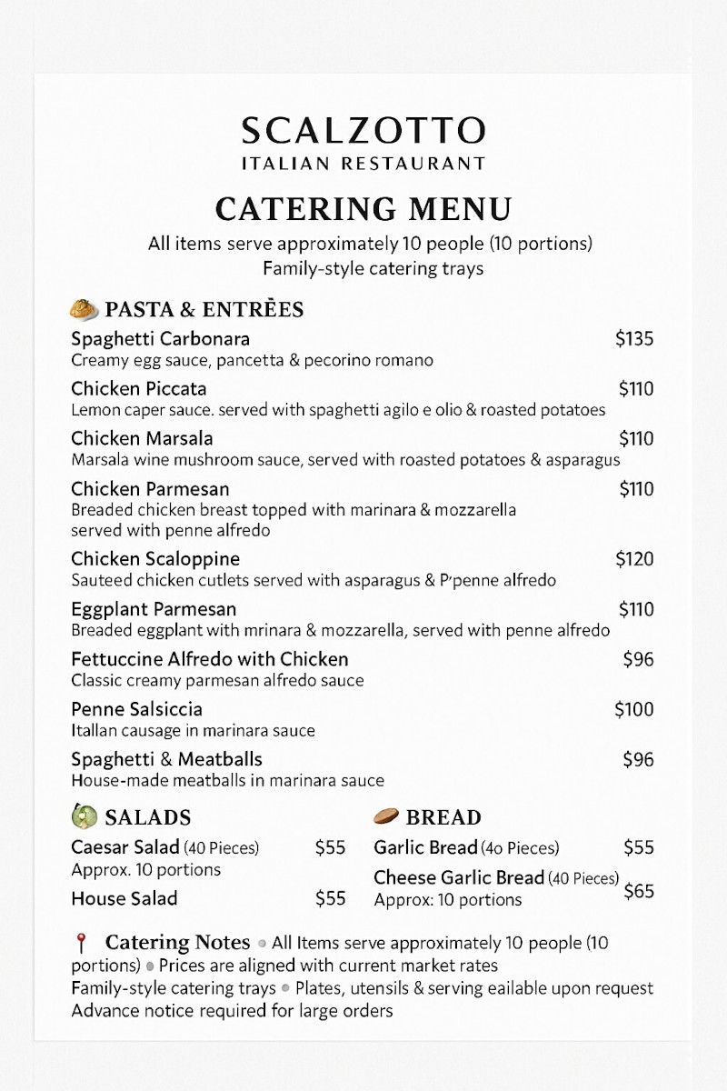 Catering Menu