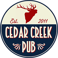Cedar Creek Pub logo top - Homepage