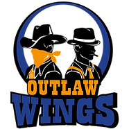 Outlaw Wings logo scroll