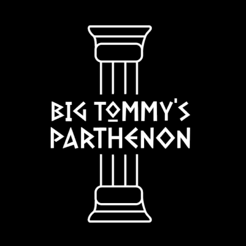 Big Tommy's Parthenon & Comedy Club logo scroll - Homepage