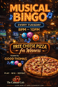 Musical Bingo Every Tuesday 8pm - 10pm