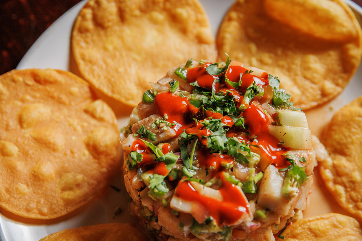 Ceviche, served