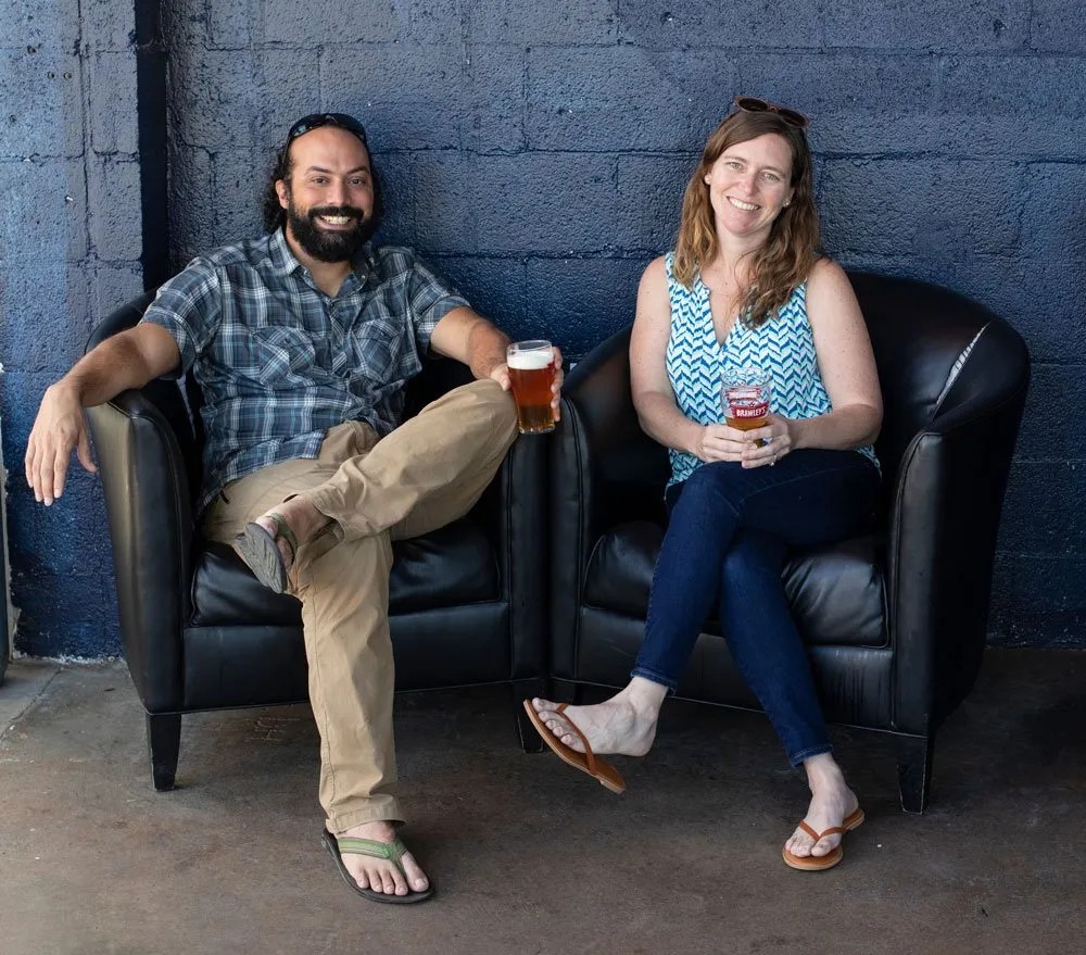 The co-founder, Michelle LeBeau, is sitting in the chair