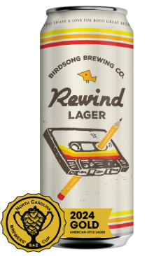 Rewind Lager can North Carolina Brewers' Cup 2024 Gold American-Style Lager