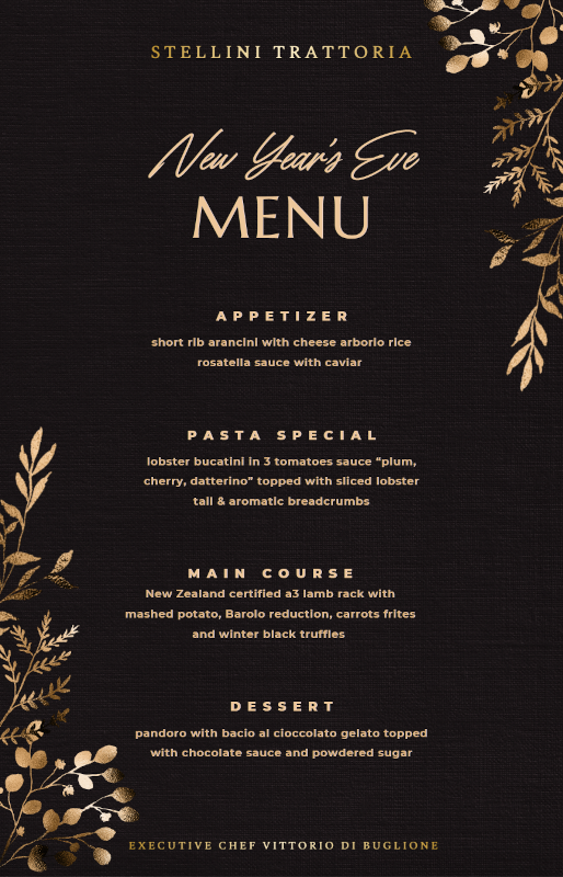new year's eve menu