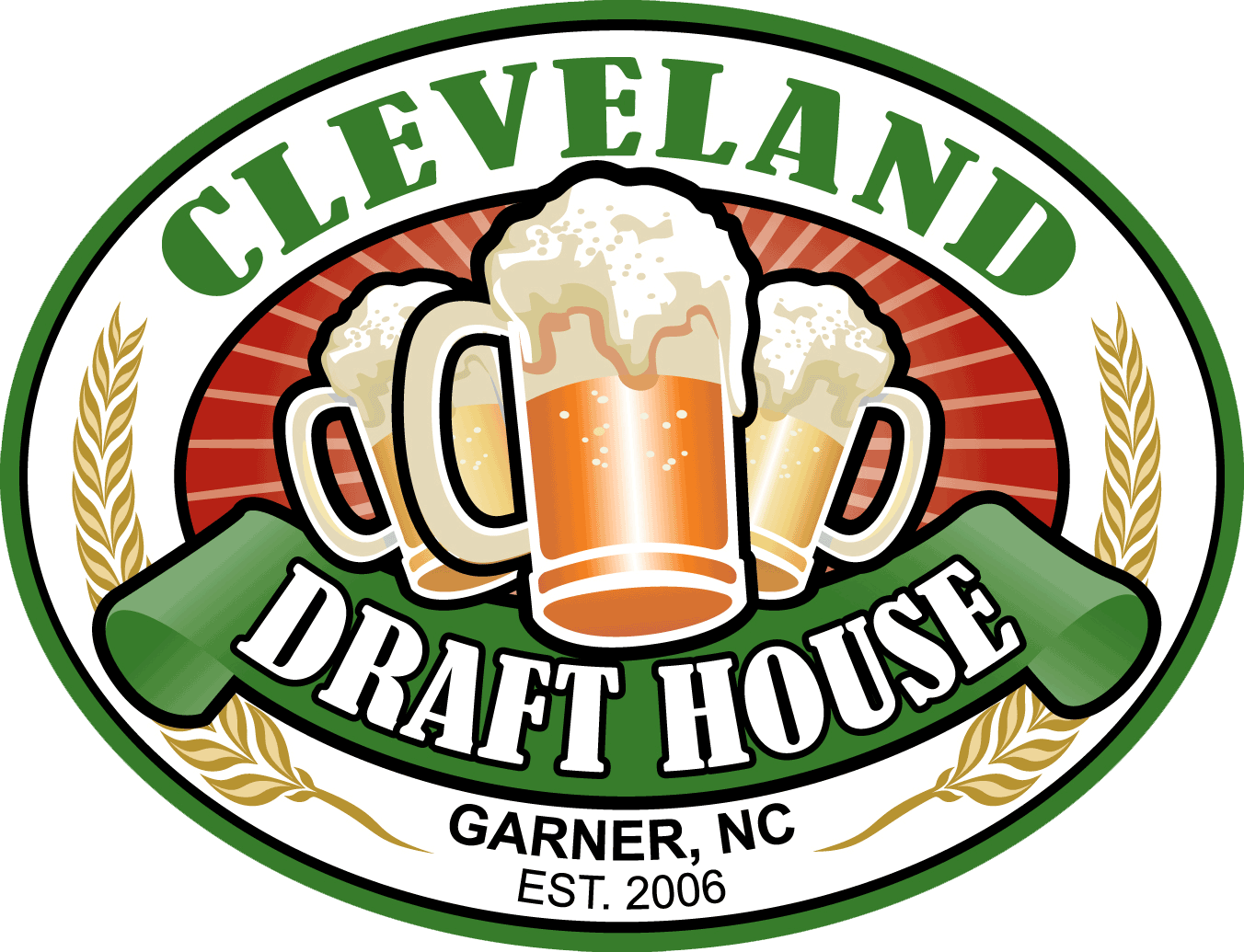 Cleveland Draft House - Garner logo top - Homepage