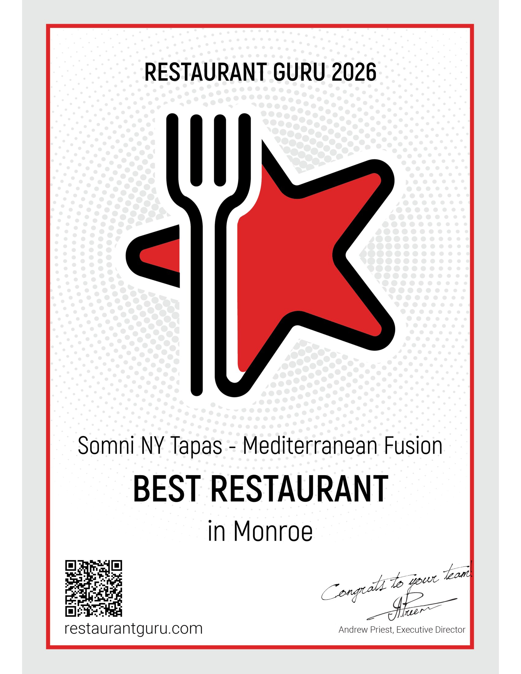 Restaurant Guru 2026 certificate