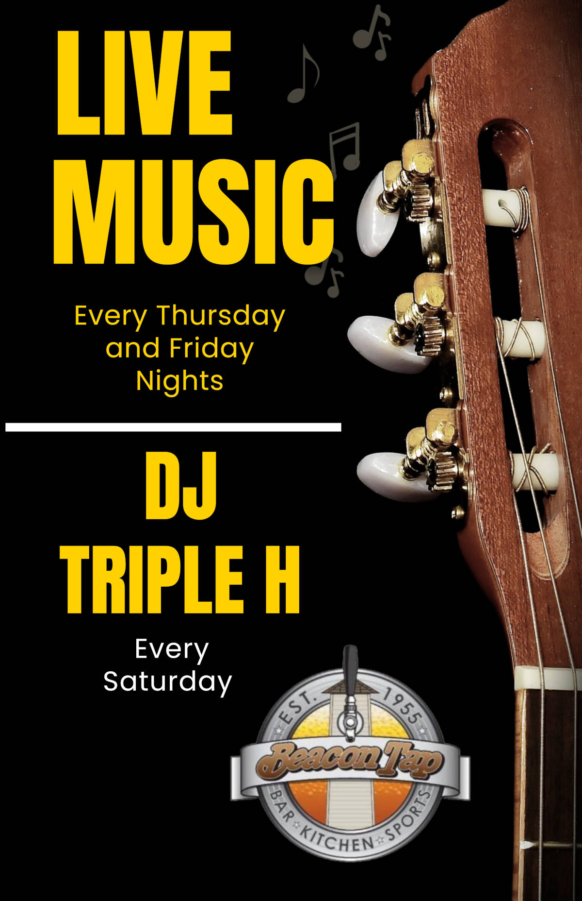 Live music DJ Triple H flyer
