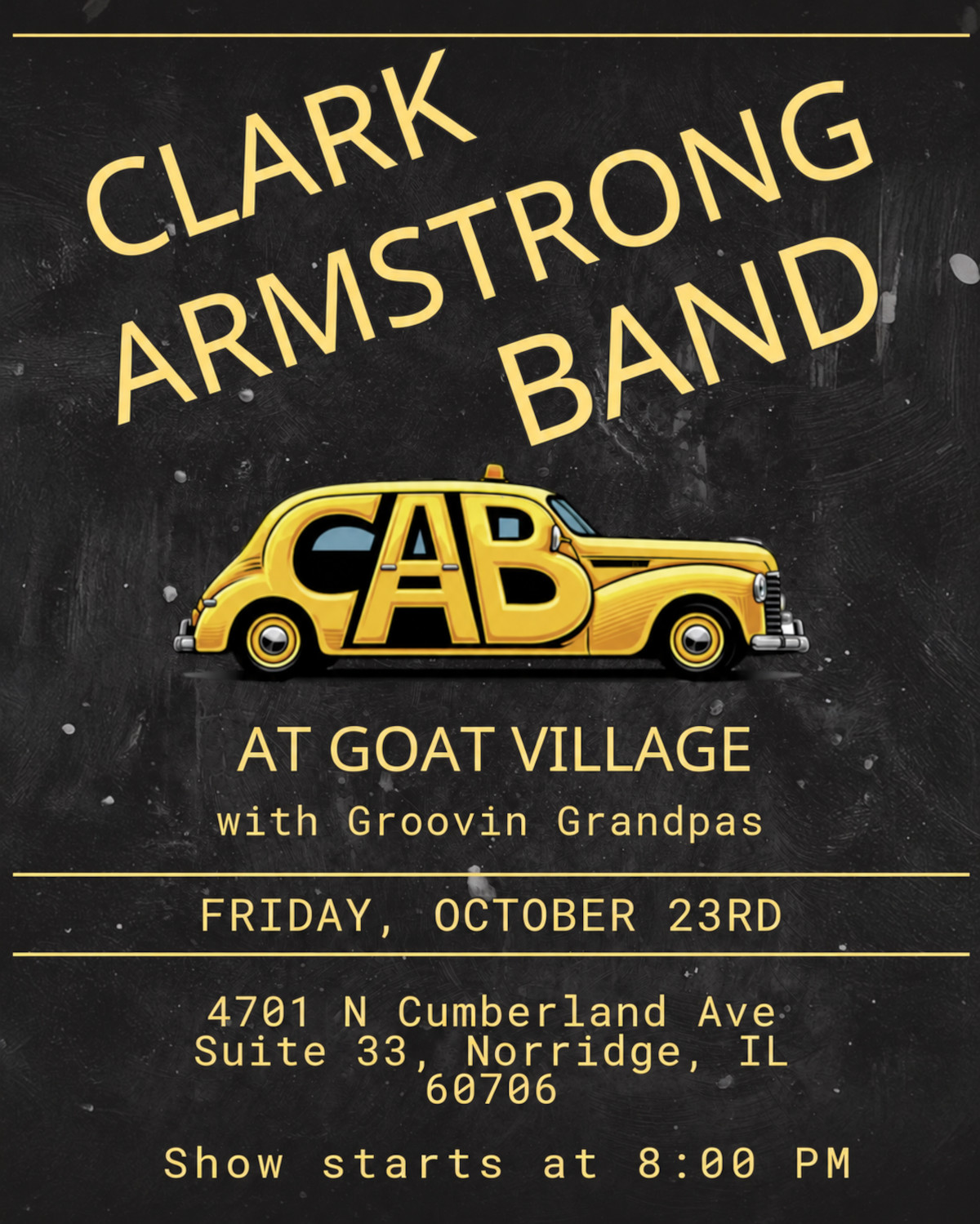 Clark Armstrong Band, Friday, October 23rd, at 08:00 PM