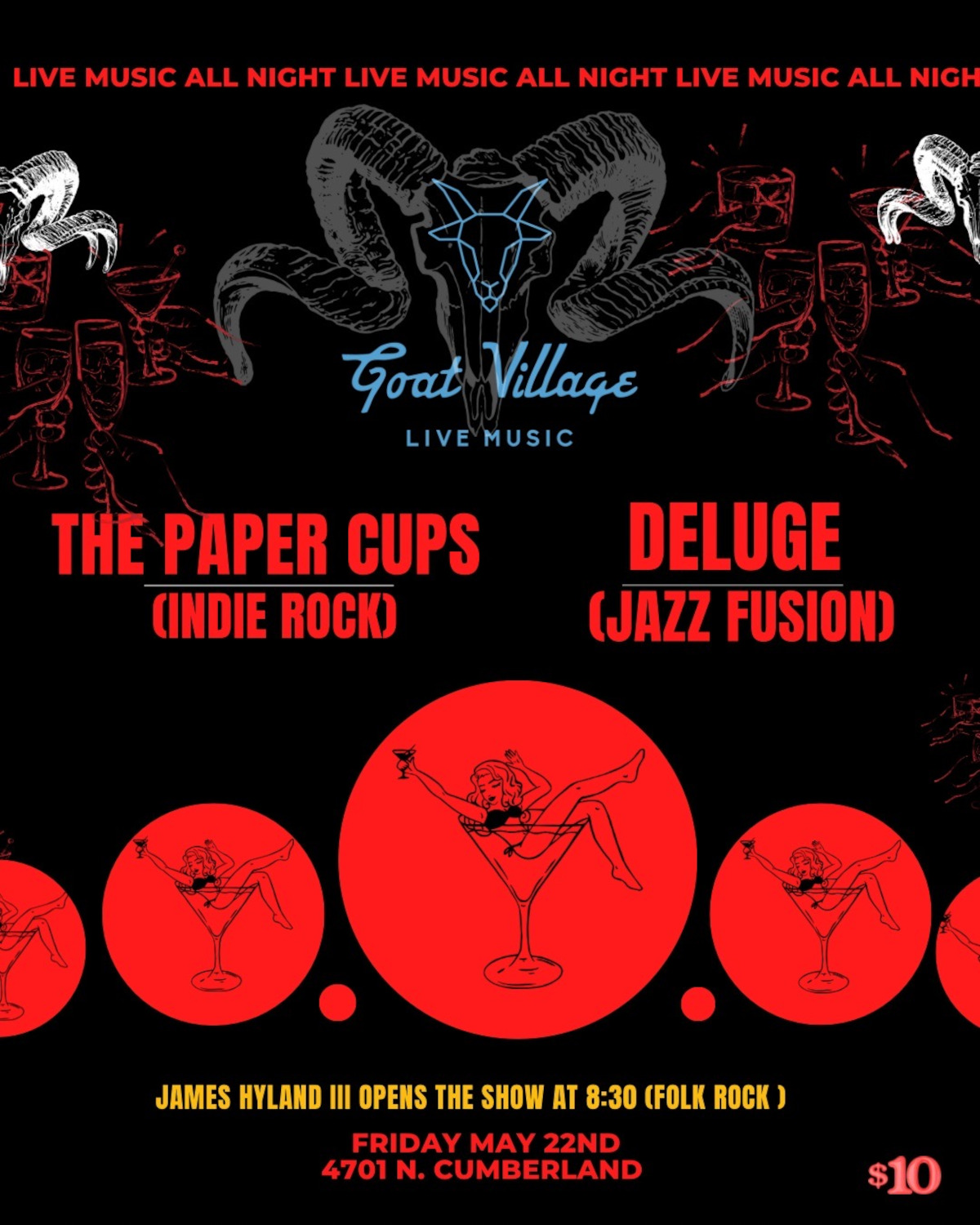 Friday May 22nd The Paper CUps and Deluge