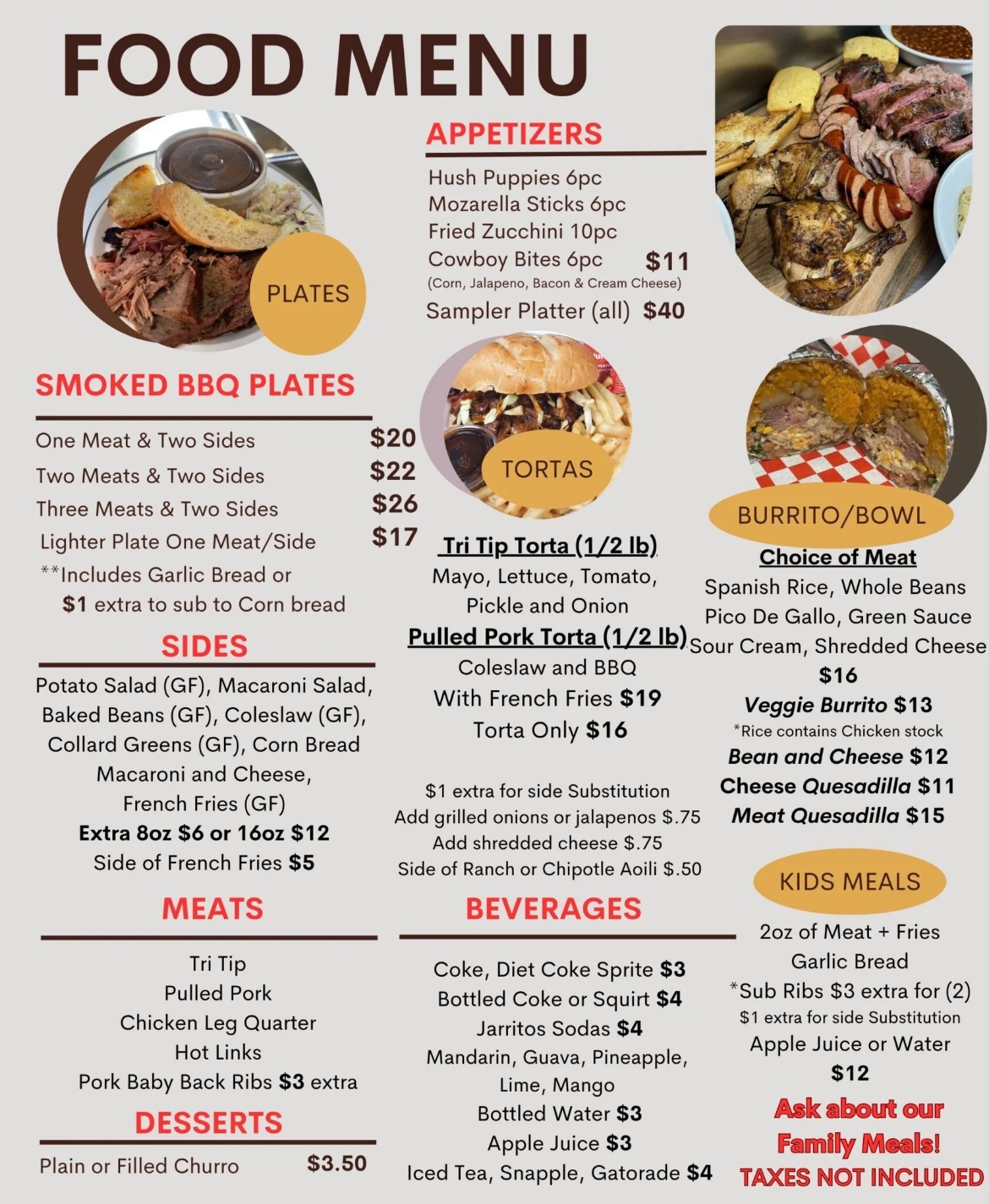 Food Truck Menu