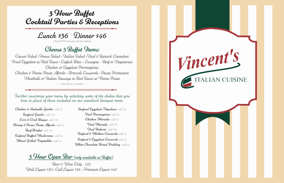 Banquet menu part 1