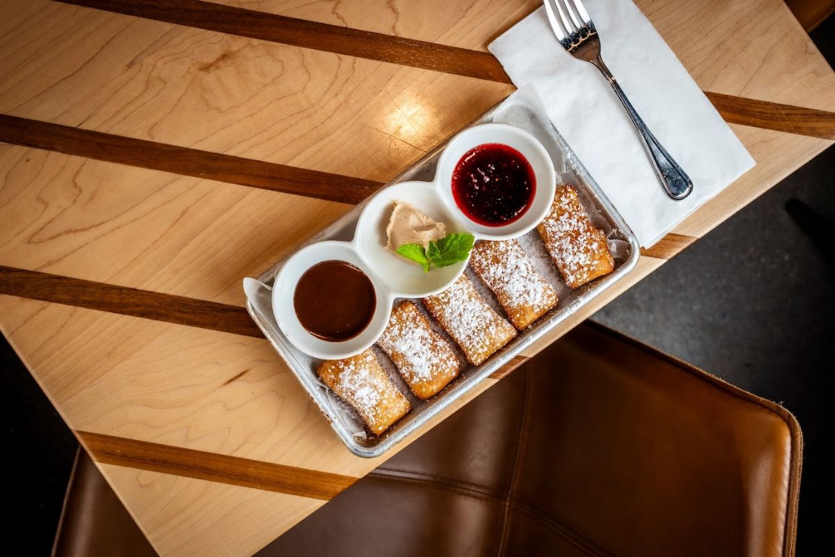baklava with dip bowls