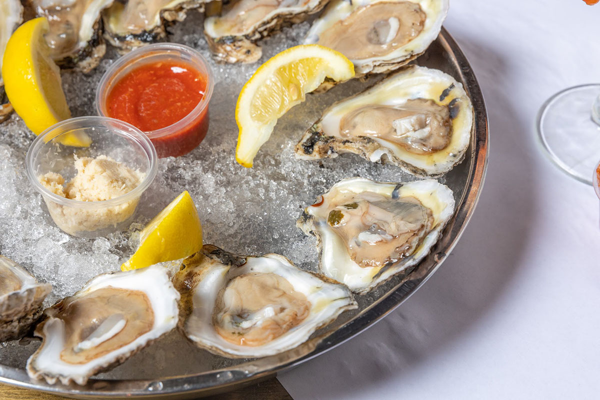 Oysters on the half shell plate
