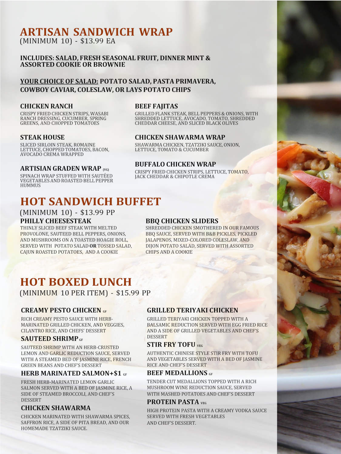 Corporate Catering Menu 4