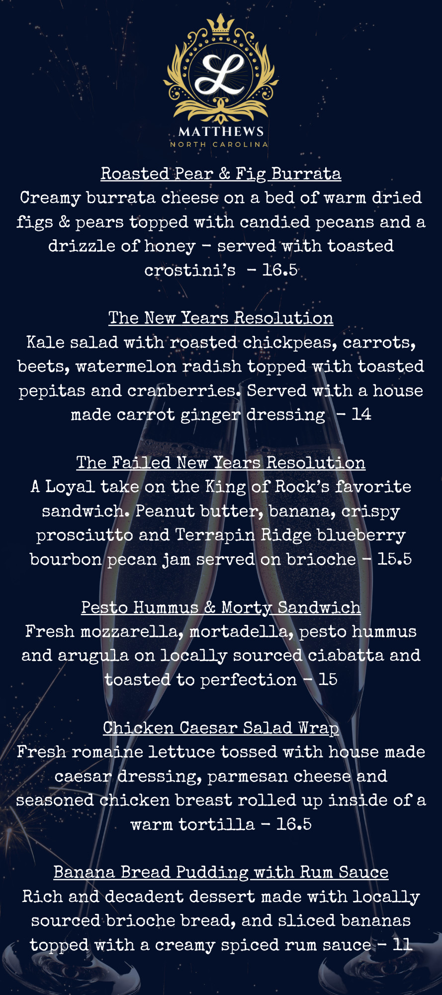 Market Menu Matthews North Carolina