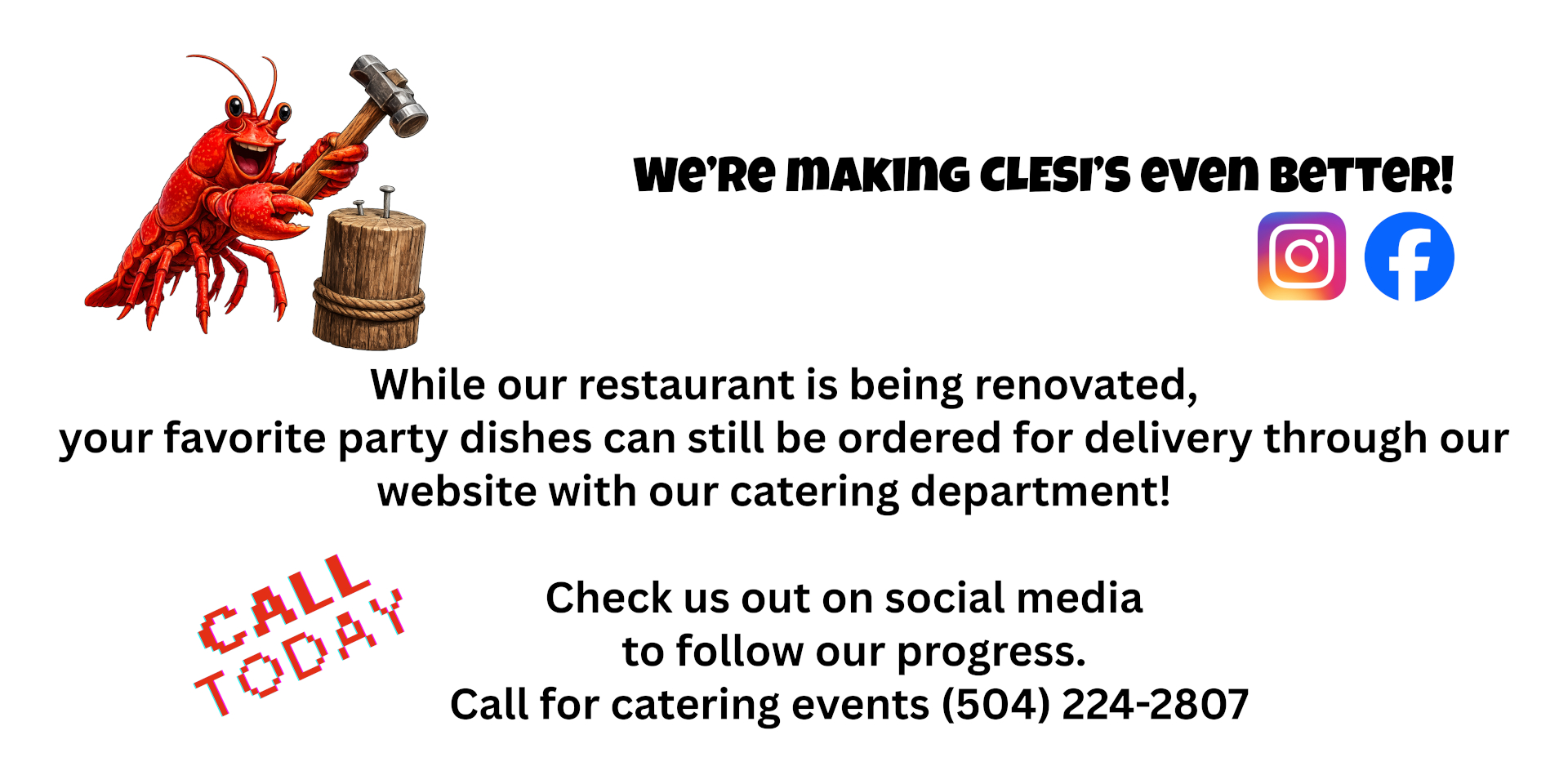 Restaurant is being renovated.