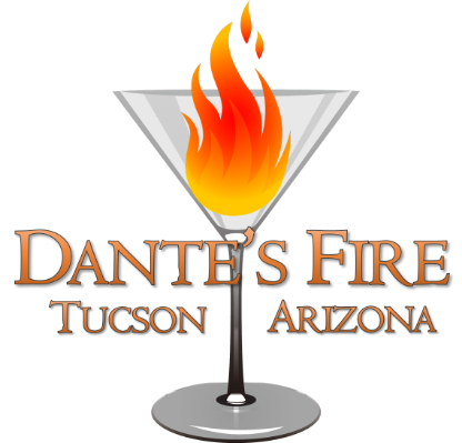Dante's Fire logo scroll