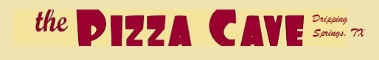 The Pizza Cave logo scroll