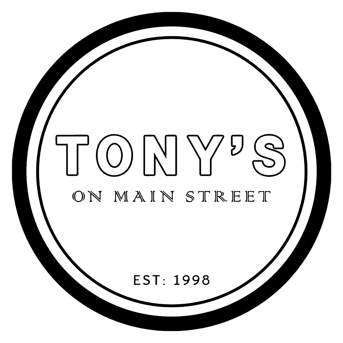 Tony's On Main Street logo top - Homepage