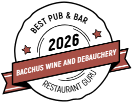 Restaurant Guru 2026 Best Pub & Bar - Bacchus Wine and Debauchery