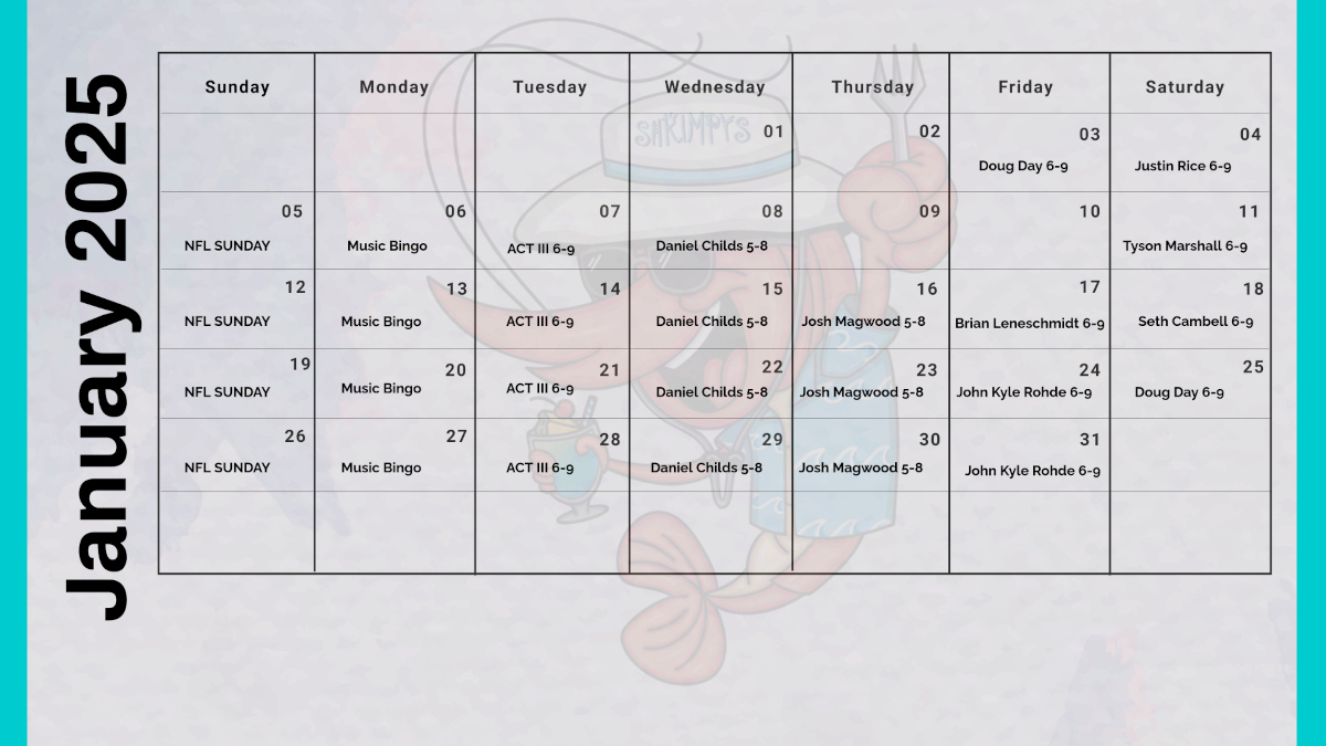 music events timetable