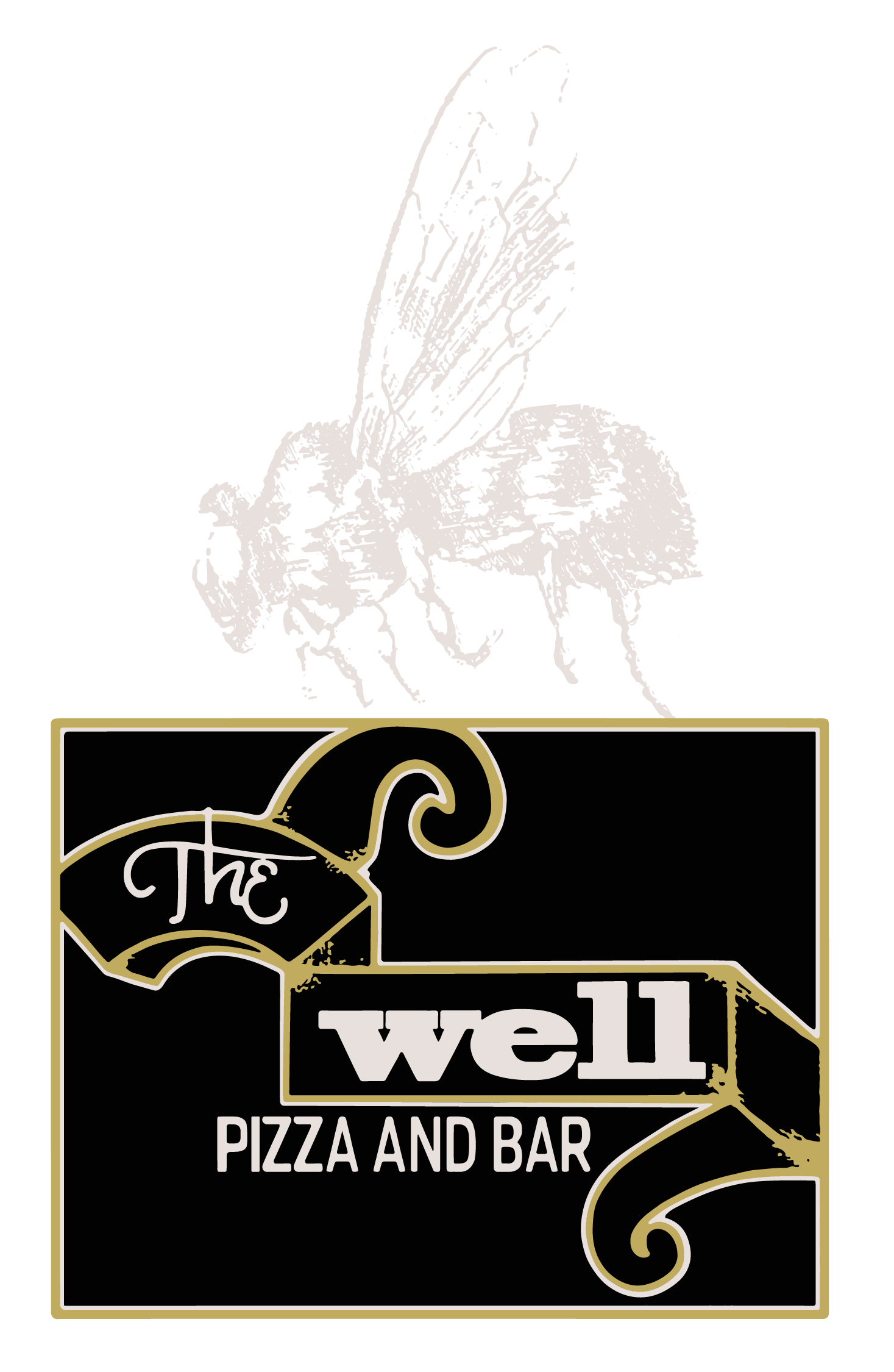 The Well Pizza & Bar logo scroll